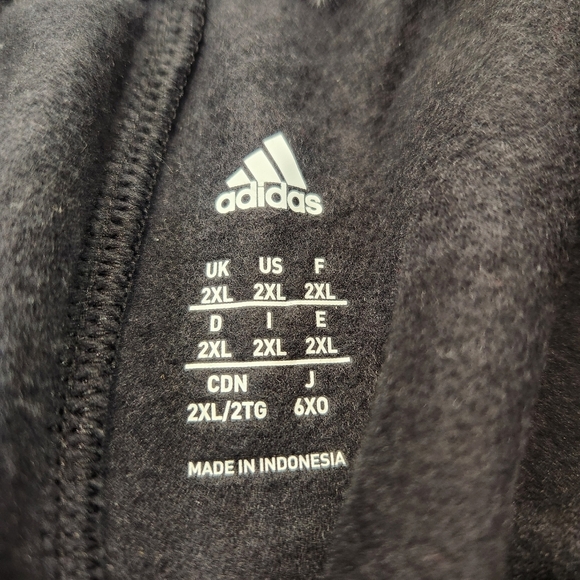 Adidas Fleece Sweat Pants 3 Stripe, Black Tricot Joggers, Mens 2X - Picture 7 of 8